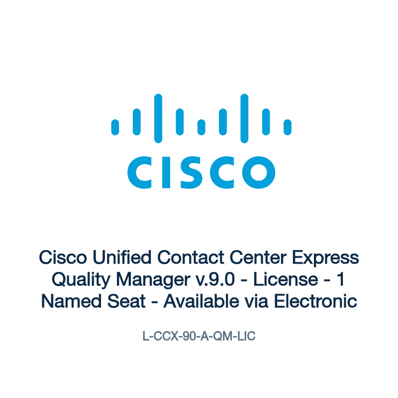 L-CCX-90-A-QM-LIC: Cisco Unified Contact Center Express Quality Manager v.9.0