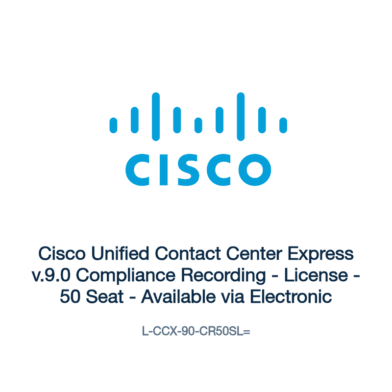 L-CCX-90-CR50SL=: Cisco Unified Contact Center Express v.9.0 Compliance Recording