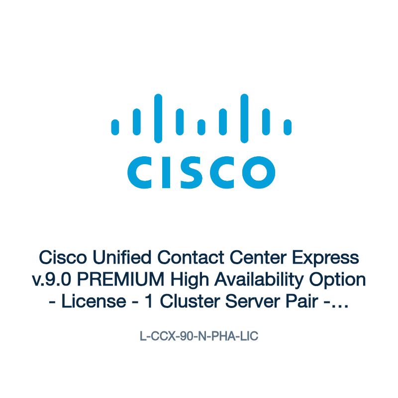 L-CCX-90-N-PHA-LIC: Cisco Unified Contact Center Express v.9.0 PREMIUM High Availability