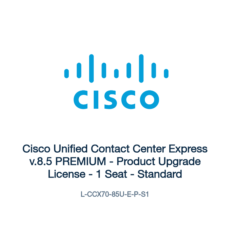 L-CCX70-85U-E-P-S1: Cisco Unified Contact Center Express v.8.5 PREMIUM