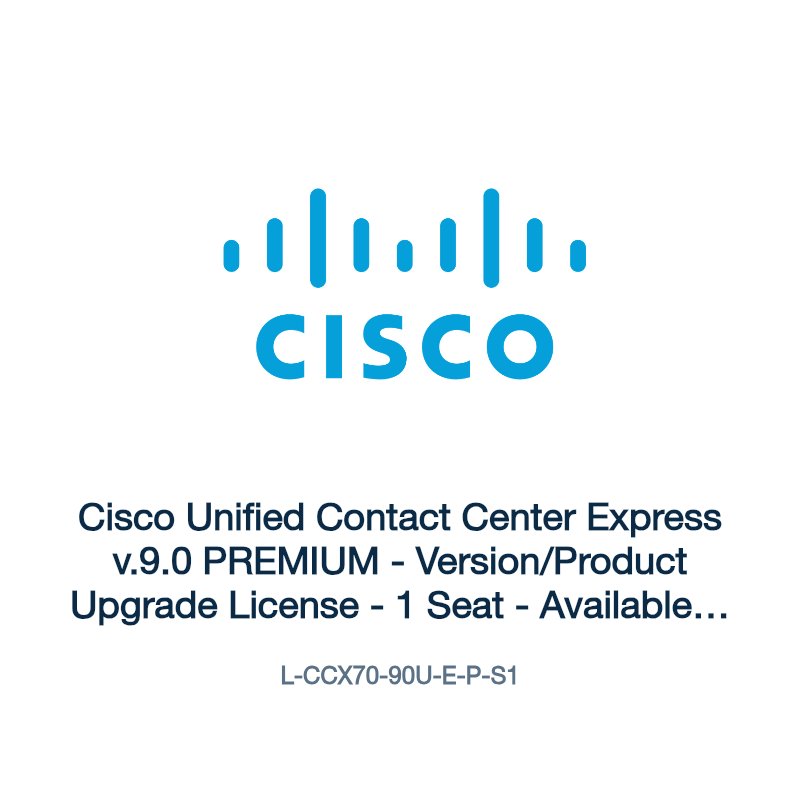 L-CCX70-90U-E-P-S1: Cisco Unified Contact Center Express v.9.0 PREMIUM