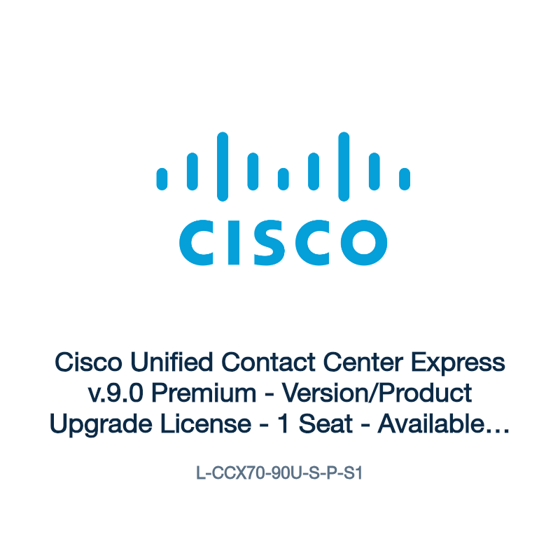 L-CCX70-90U-S-P-S1: Cisco Unified Contact Center Express v.9.0 Premium