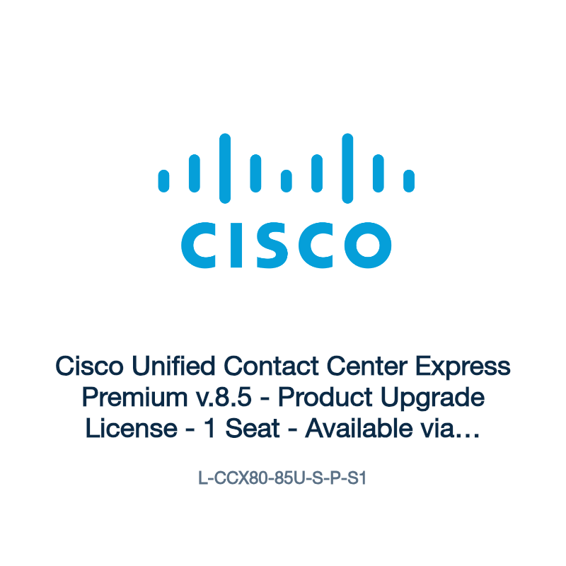 L-CCX80-85U-S-P-S1: Cisco Unified Contact Center Express Premium v.8.5
