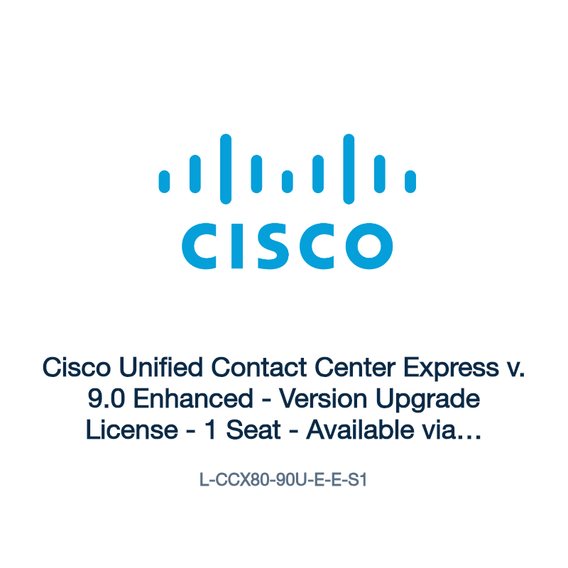 L-CCX80-90U-E-E-S1: Cisco Unified Contact Center Express v. 9.0 Enhanced
