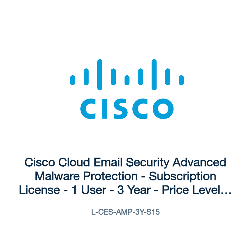 L-CES-AMP-3Y-S15: Cisco Cloud Email Security Advanced Malware Protection