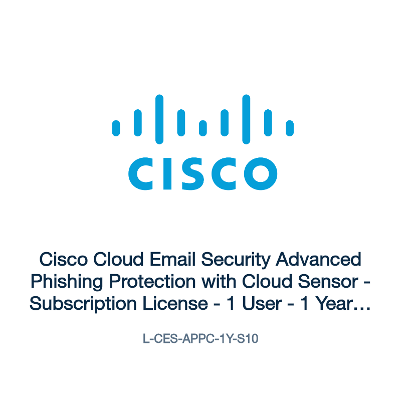 L-CES-APPC-1Y-S10: Cisco Cloud Email Security Advanced Phishing Protection with Cloud