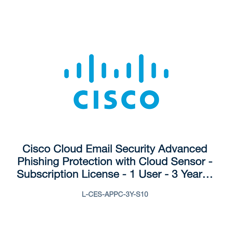 L-CES-APPC-3Y-S10: Cisco Cloud Email Security Advanced Phishing Protection with Cloud
