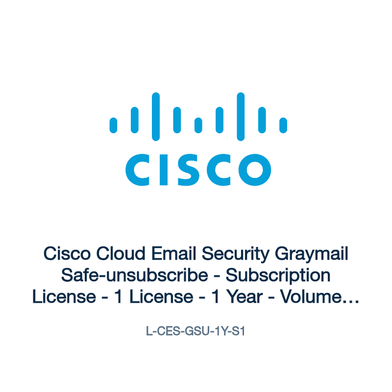 L-CES-GSU-1Y-S1: Cisco Cloud Email Security Graymail Safe-unsubscribe