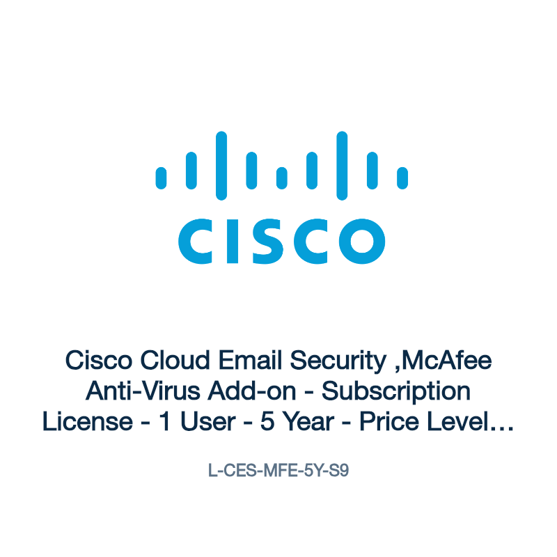 L-CES-MFE-5Y-S9: Cisco Cloud Email Security ,McAfee Anti-Virus Add-on