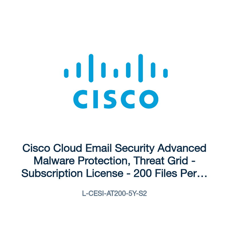 L-CESI-AT200-5Y-S2: Cisco Cloud Email Security Advanced Malware Protection, Threat Grid