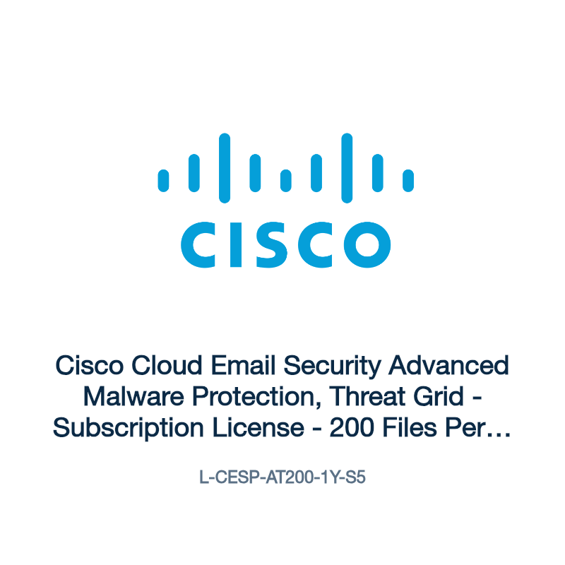 L-CESP-AT200-1Y-S5: Cisco Cloud Email Security Advanced Malware Protection, Threat Grid