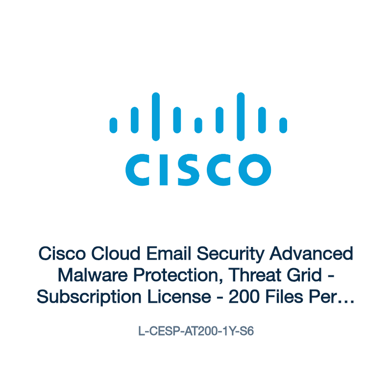 L-CESP-AT200-1Y-S6: Cisco Cloud Email Security Advanced Malware Protection, Threat Grid