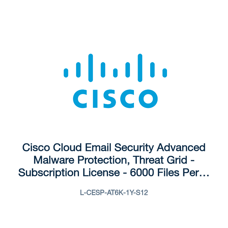 L-CESP-AT6K-1Y-S12: Cisco Cloud Email Security Advanced Malware Protection, Threat Grid
