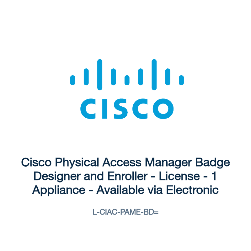 L-CIAC-PAME-BD=: Cisco Physical Access Manager Badge Designer and Enroller