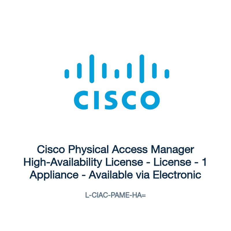 L-CIAC-PAME-HA=: Cisco Physical Access Manager High-Availability License