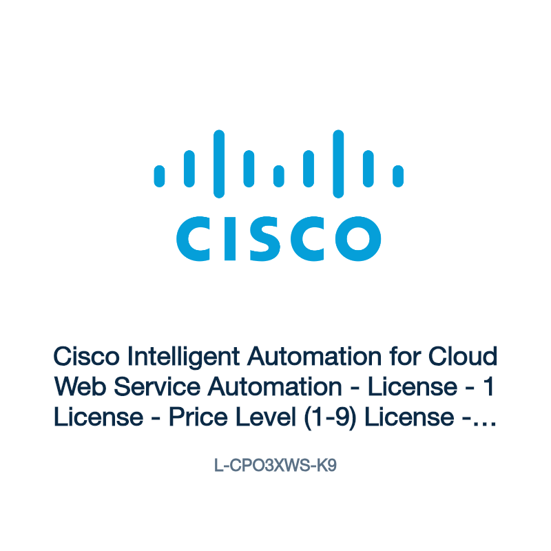 L-CPO3XWS-K9: Cisco Intelligent Automation for Cloud Web Service Automation