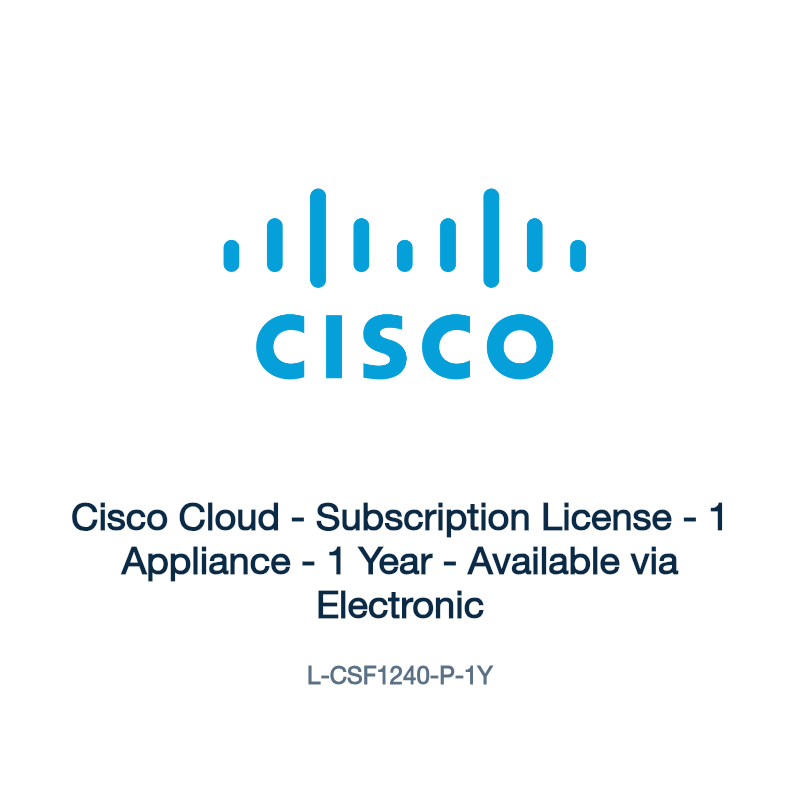 L-CSF1240-P-1Y: Cisco Cloud - Subscription License - 1 Appliance - 1 Year