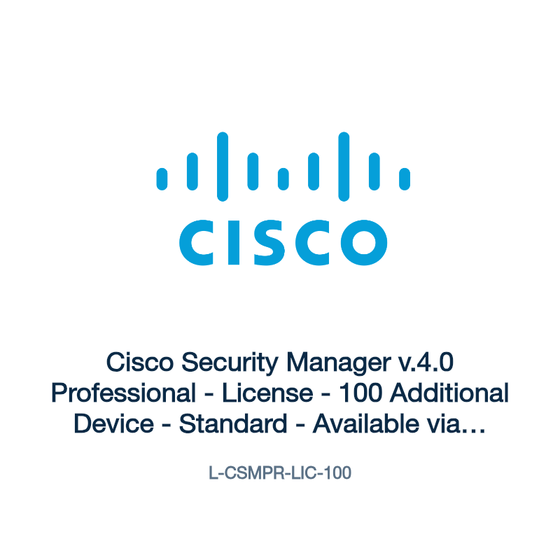 L-CSMPR-LIC-100: Cisco Security Manager v.4.0 Professional