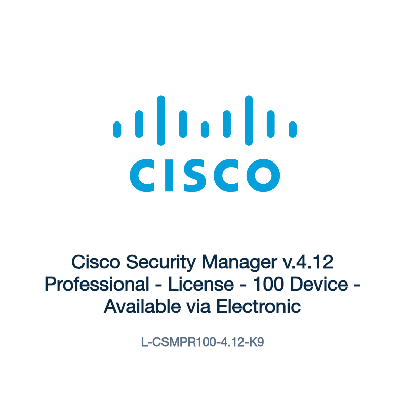 L-CSMPR100-4.12-K9: Cisco Security Manager v.4.12 Professional
