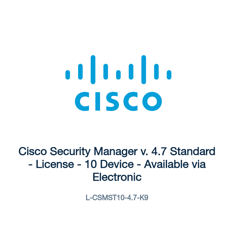 L-CSMST10-4.7-K9: Cisco Security Manager v. 4.7 Standard