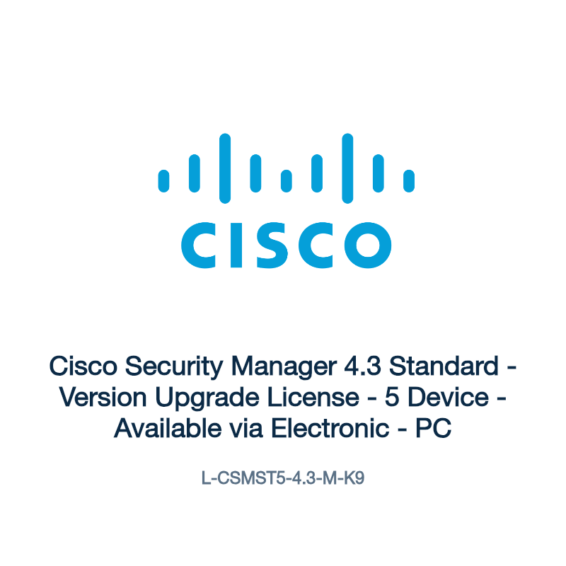 L-CSMST5-4.3-M-K9: Cisco Security Manager 4.3 Standard