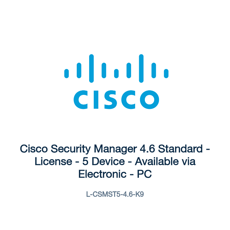 L-CSMST5-4.6-K9: Cisco Security Manager 4.6 Standard