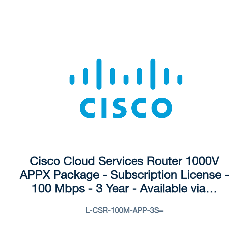 L-CSR-100M-APP-3S=: Cisco Cloud Services Router 1000V APPX Package