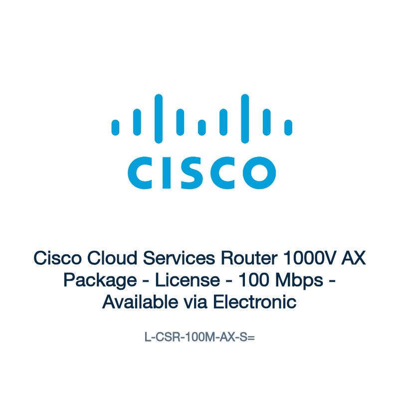 L-CSR-100M-AX-S=: Cisco Cloud Services Router 1000V AX Package