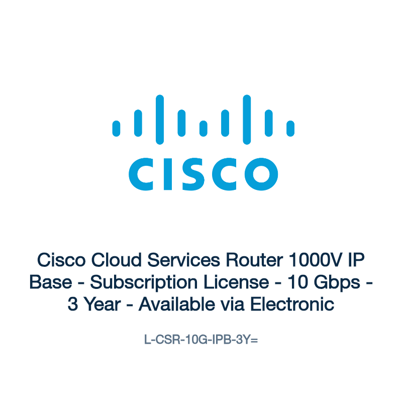 L-CSR-10G-IPB-3Y=: Cisco Cloud Services Router 1000V IP Base