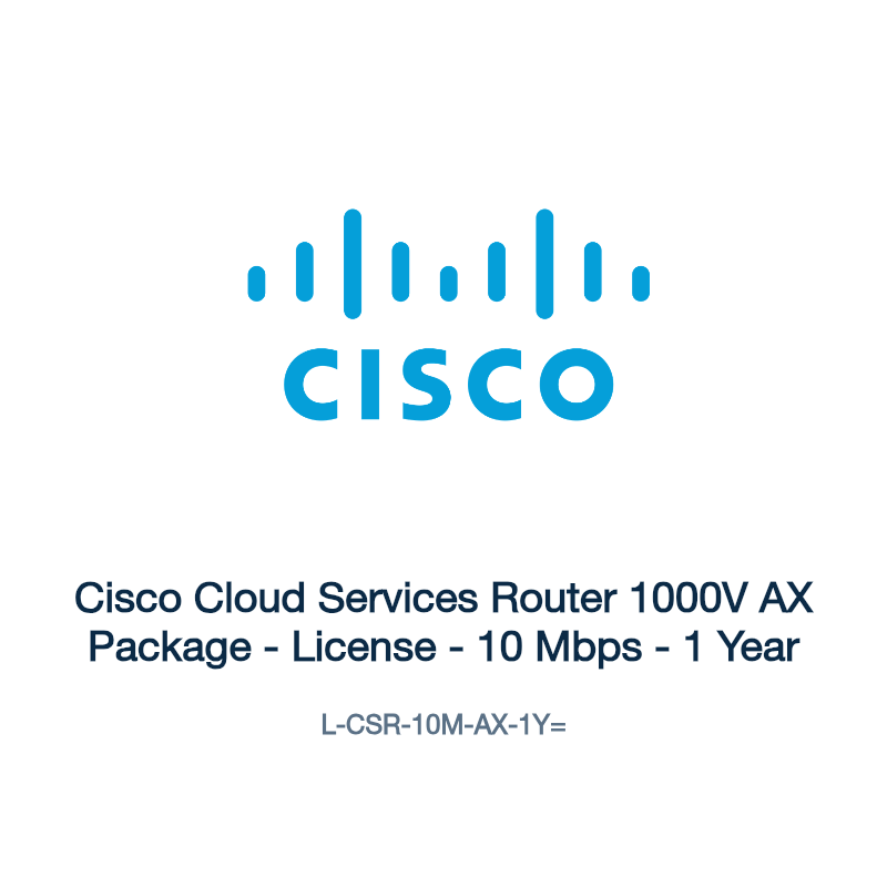 L-CSR-10M-AX-1Y=: Cisco Cloud Services Router 1000V AX Package