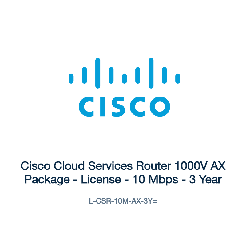 L-CSR-10M-AX-3Y=: Cisco Cloud Services Router 1000V AX Package