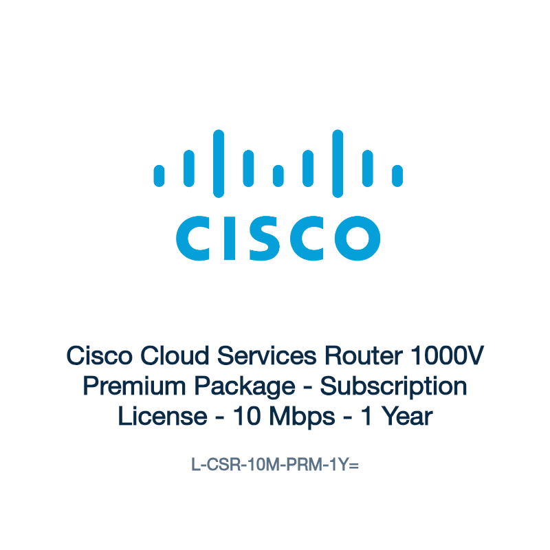 L-CSR-10M-PRM-1Y=: Cisco Cloud Services Router 1000V Premium Package