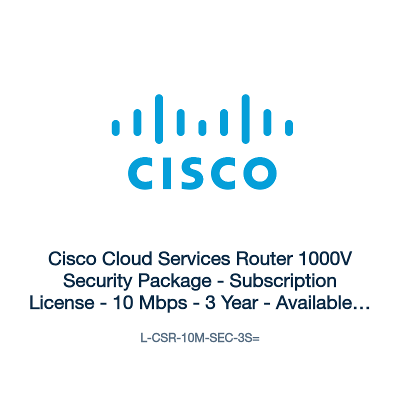 L-CSR-10M-SEC-3S=: Cisco Cloud Services Router 1000V Security Package