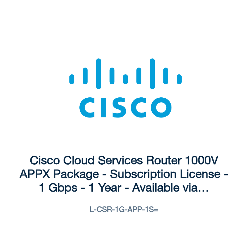 L-CSR-1G-APP-1S=: Cisco Cloud Services Router 1000V APPX Package