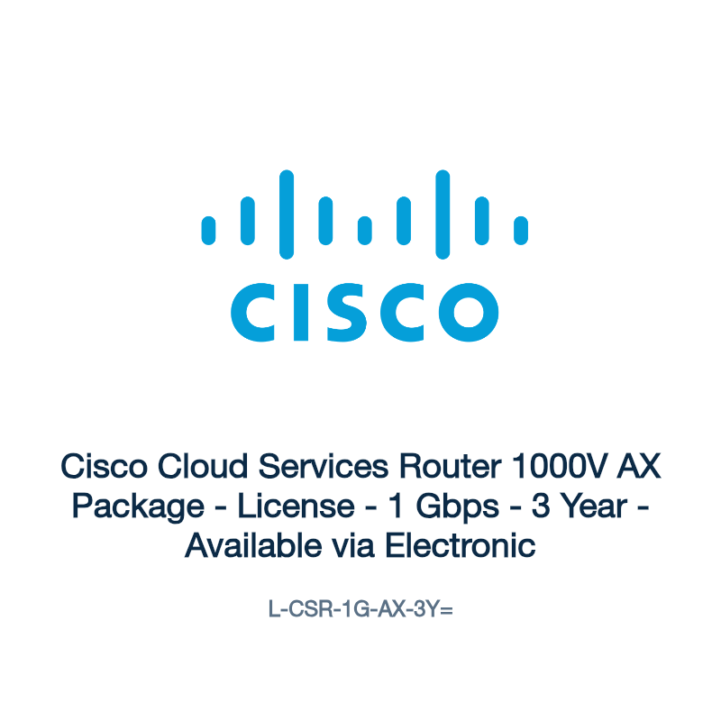 L-CSR-1G-AX-3Y=: Cisco Cloud Services Router 1000V AX Package