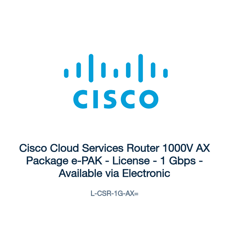 L-CSR-1G-AX=: Cisco Cloud Services Router 1000V AX Package e-PAK