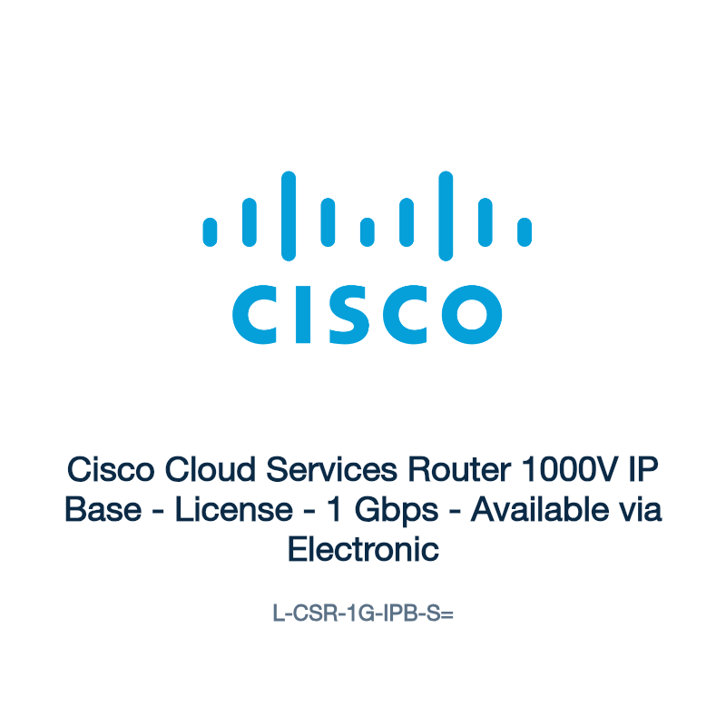 L-CSR-1G-IPB-S=: Cisco Cloud Services Router 1000V IP Base