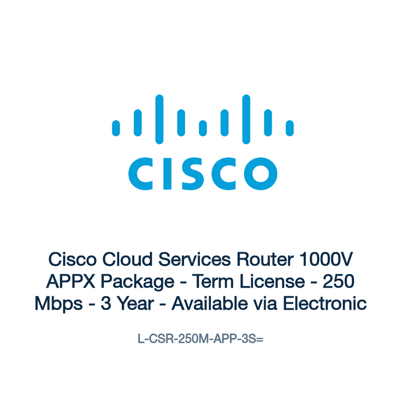 L-CSR-250M-APP-3S=: Cisco Cloud Services Router 1000V APPX Package