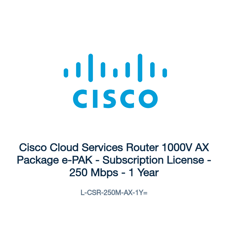 L-CSR-250M-AX-1Y=: Cisco Cloud Services Router 1000V AX Package e-PAK