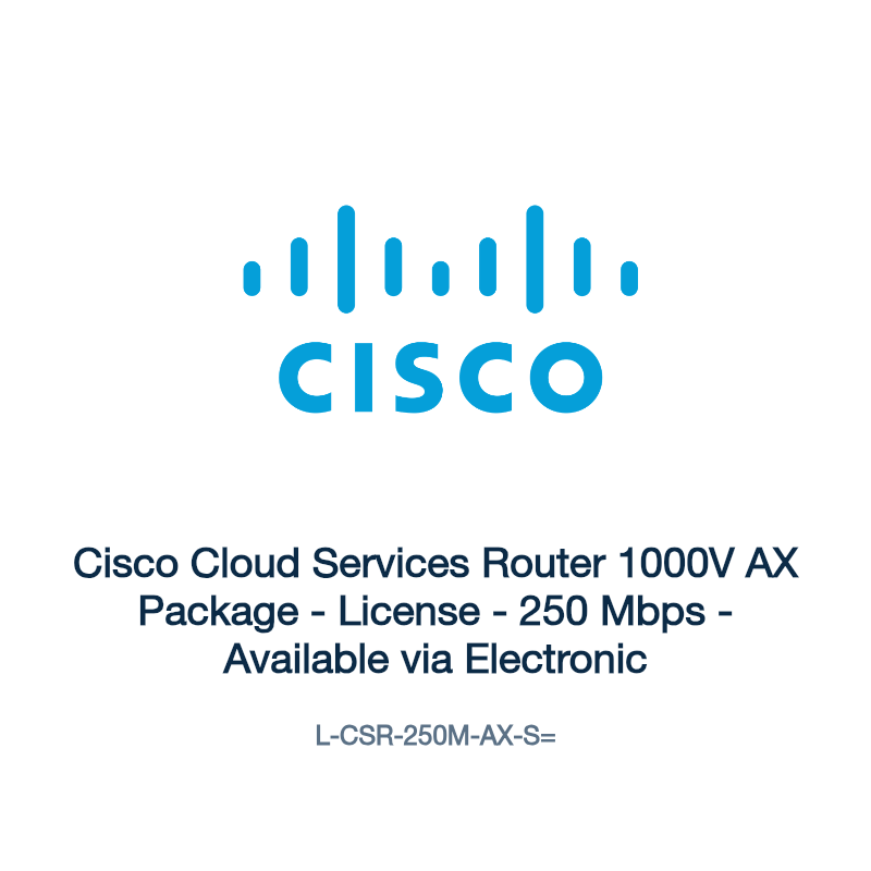 L-CSR-250M-AX-S=: Cisco Cloud Services Router 1000V AX Package