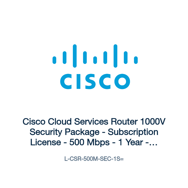 L-CSR-500M-SEC-1S=: Cisco Cloud Services Router 1000V Security Package