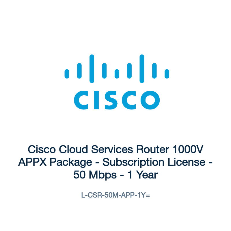L-CSR-50M-APP-1Y=: Cisco Cloud Services Router 1000V APPX Package