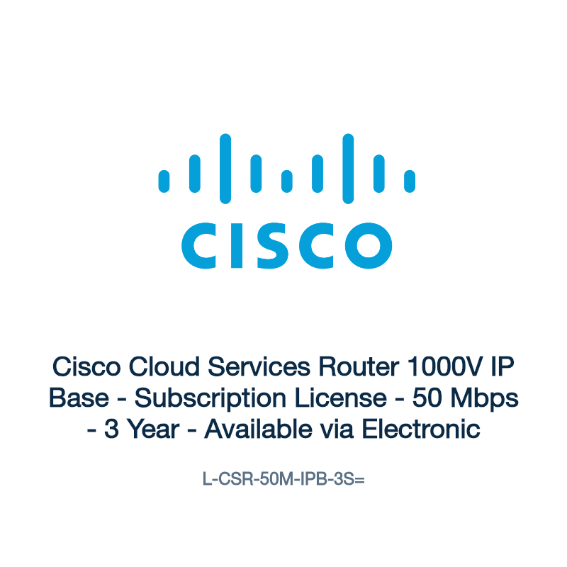 L-CSR-50M-IPB-3S=: Cisco Cloud Services Router 1000V IP Base