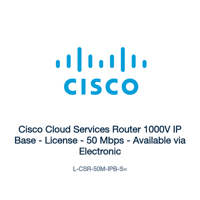 L-CSR-50M-IPB-S=: Cisco Cloud Services Router 1000V IP Base