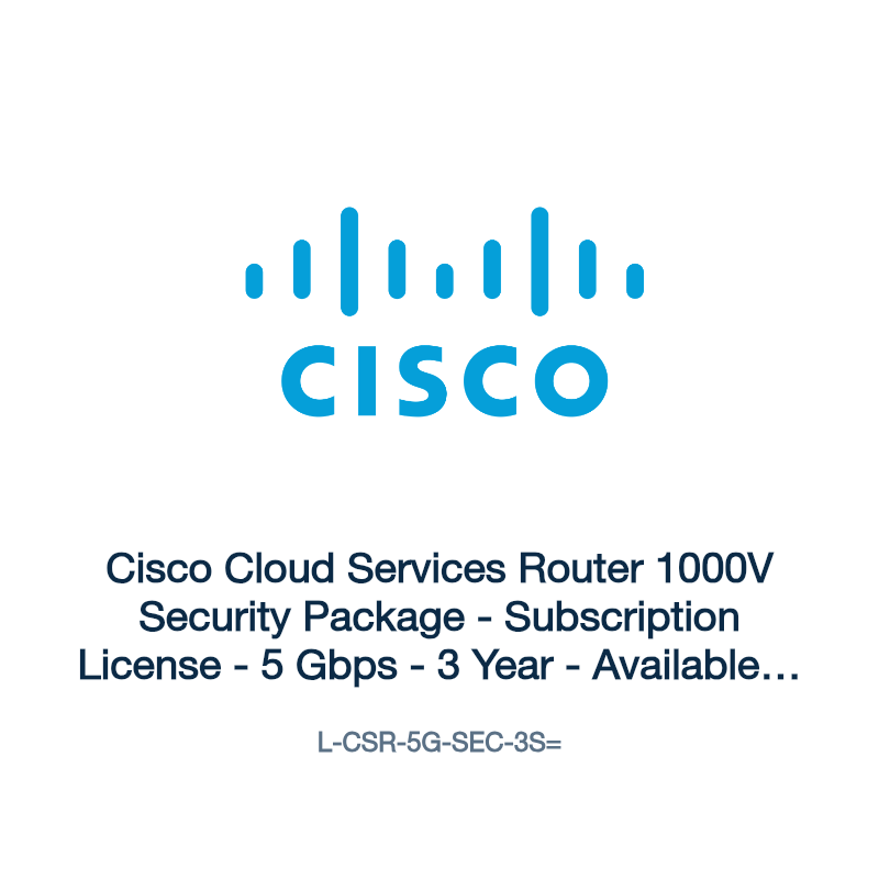L-CSR-5G-SEC-3S=: Cisco Cloud Services Router 1000V Security Package