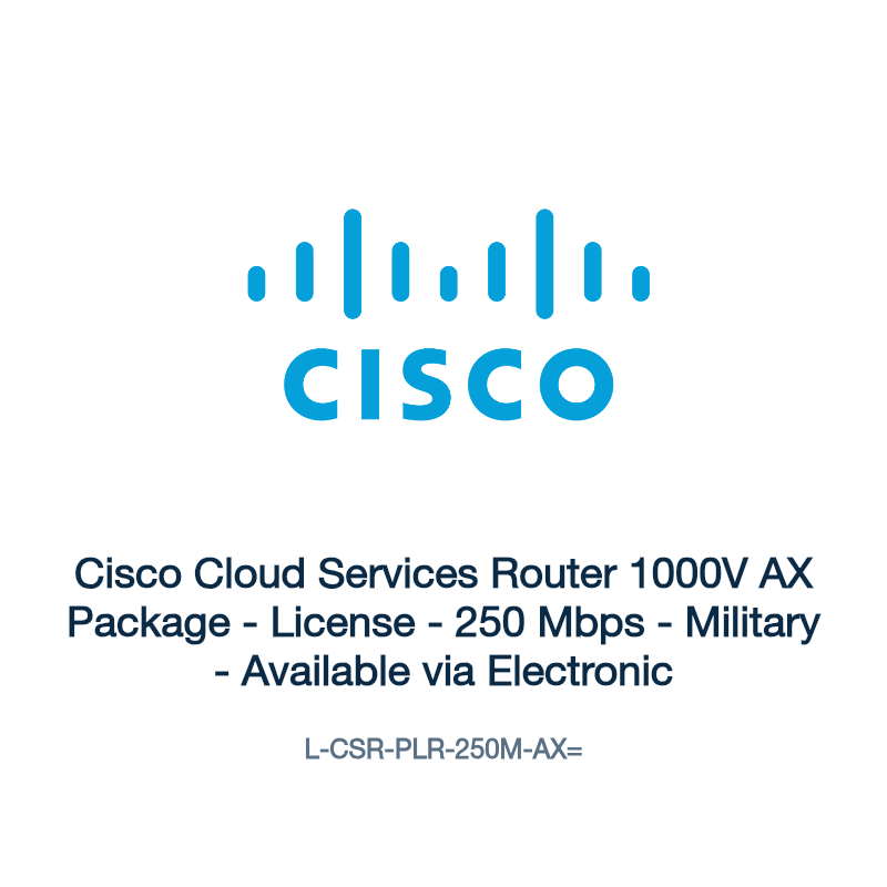 L-CSR-PLR-250M-AX=: Cisco Cloud Services Router 1000V AX Package