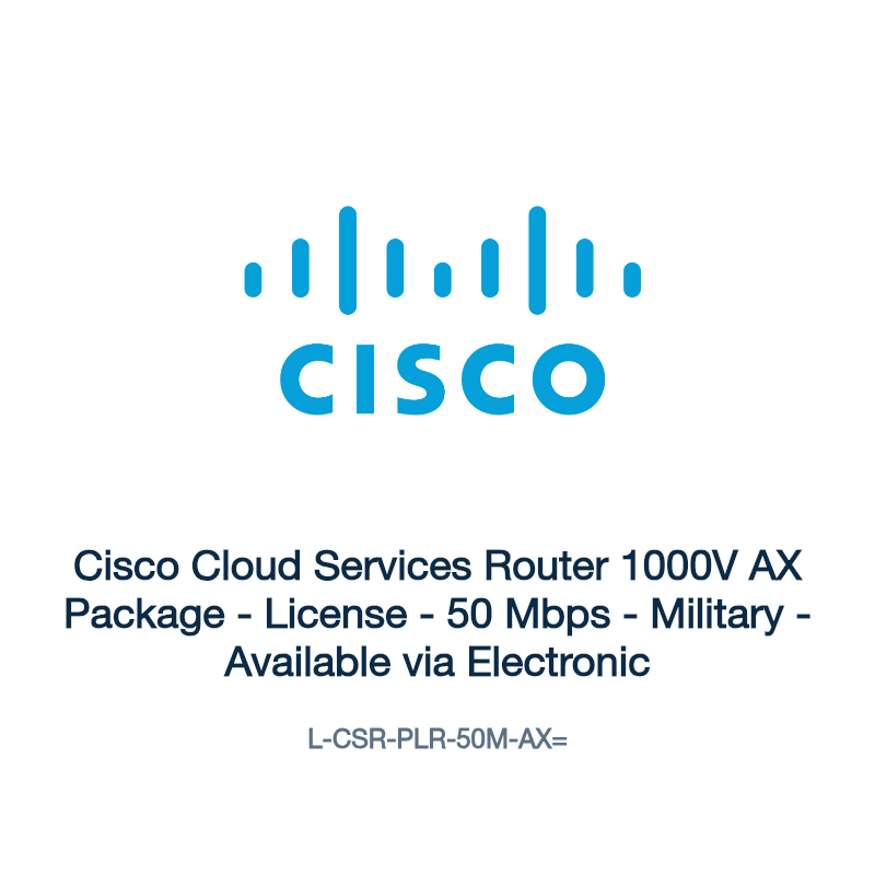 L-CSR-PLR-50M-AX=: Cisco Cloud Services Router 1000V AX Package