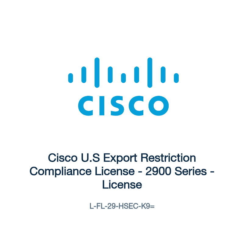 L-FL-29-HSEC-K9=: Cisco U.S Export Restriction Compliance License
