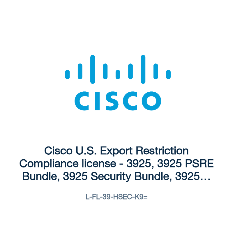 L-FL-39-HSEC-K9=: Cisco U.S. Export Restriction Compliance license
