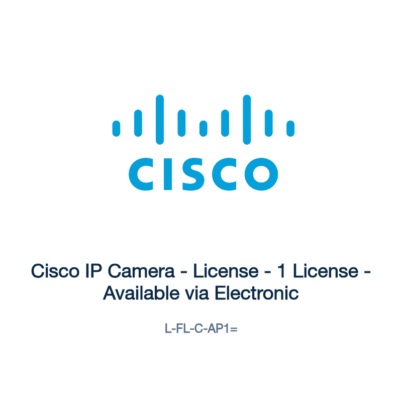 L-FL-C-AP1=: Cisco IP Camera - License - 1 License - Available via Electronic
